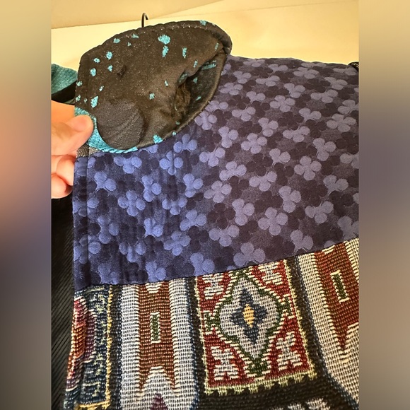 Vintage Neslay Paris Statement Jacket, Artsy Blue Metallic Embroidered Patchwork - Picture 13 of 13